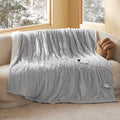 Bedsure Electric Blanket Twin - Soft Ribbed Flannel Heated Blanket, Heating With 10 Time Settings, 6 Heat Settings, And 8 Hrs Timer Auto Shut Off, Warm Gift For Grandma (62X84 Inches, Light Grey)