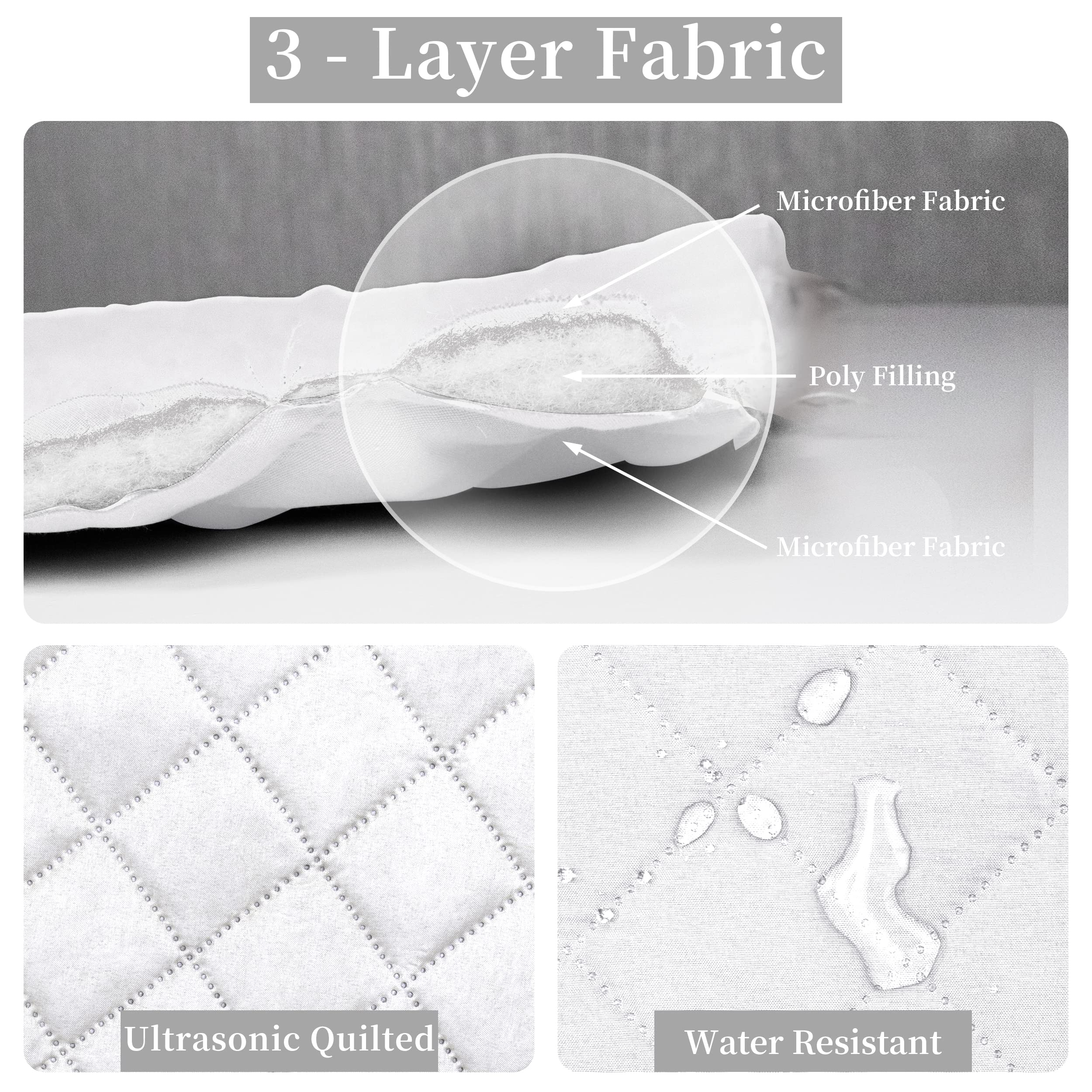 Easy-Going Full/Queen Size Reversible Quilt Set With 1 Quilt And 2 Pillow Shams, Soft Bed Quilt Cover, Water Resistant Lightweight Microfiber Bedspread, Stain Resistant, White/White