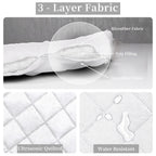 Easy-Going Full/Queen Size Reversible Quilt Set With 1 Quilt And 2 Pillow Shams, Soft Bed Quilt Cover, Water Resistant Lightweight Microfiber Bedspread, Stain Resistant, White/White