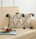 Dios Cotton Cushion Cover, Handmade Sofa Cushions Cover  Natural Black Diamond, Pack Of 116X16 Inch