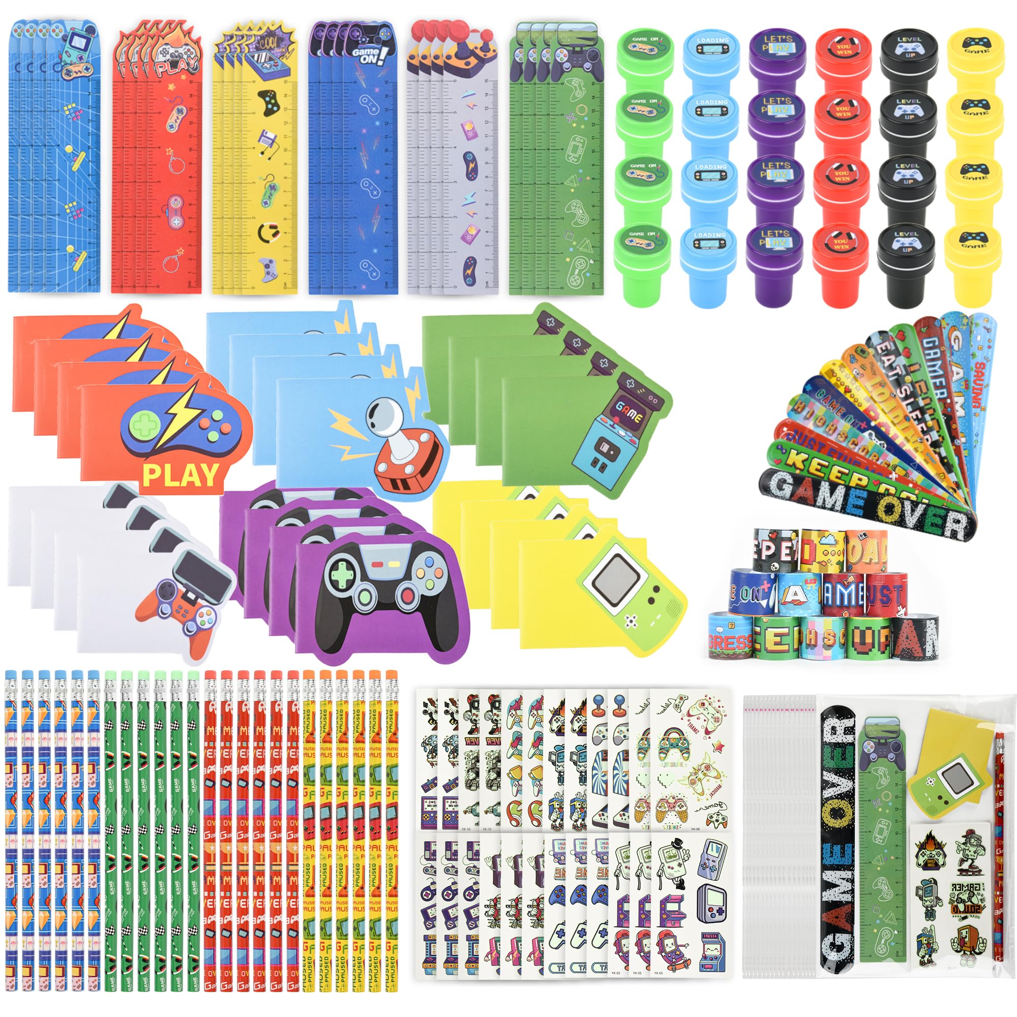 Ulema 168Pcs Gifts Birthday Supplies Team Rewards Video game Pencils Pinata Goody Stuffer Teen Classroom games Rewards Office Su