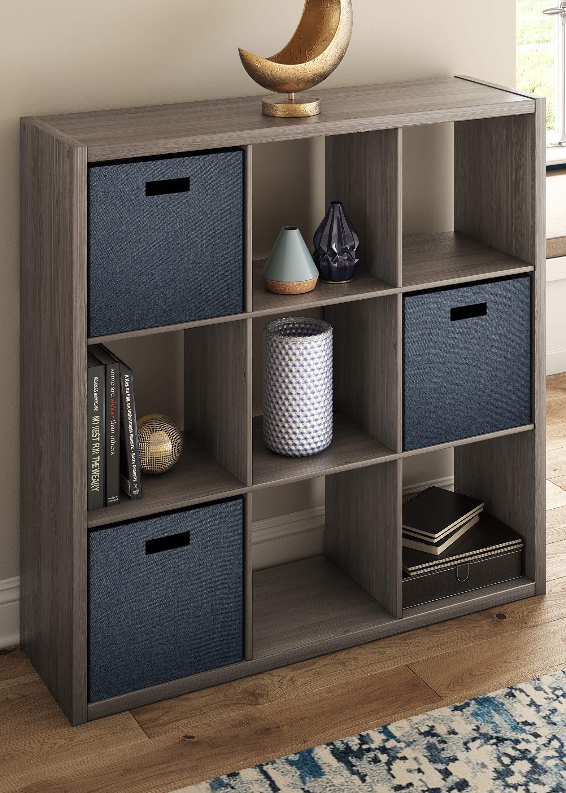 Closetmaid 9 Cube Open Back Storage, Graphite Gray