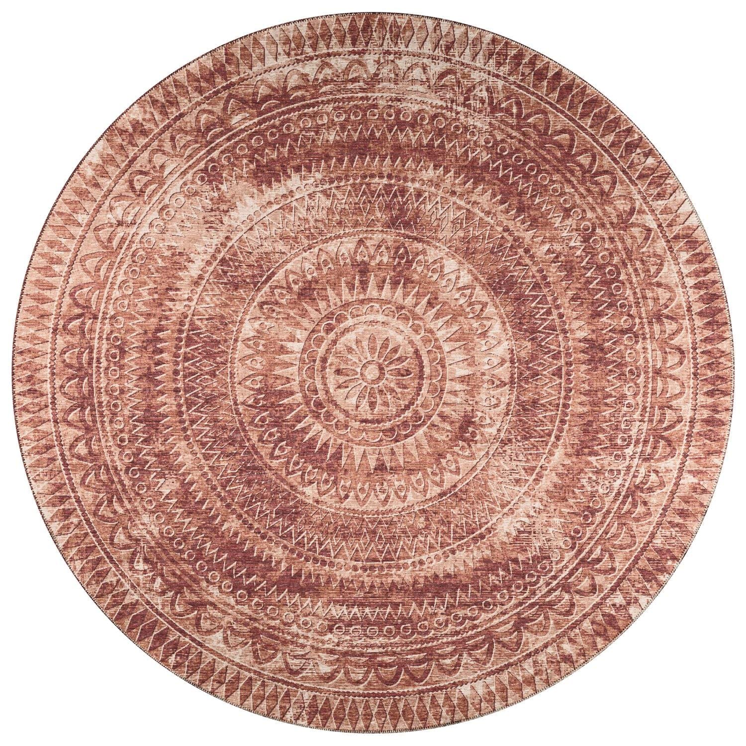 Sedona Sn7 Red Transitional Rug Round 4' X 4'