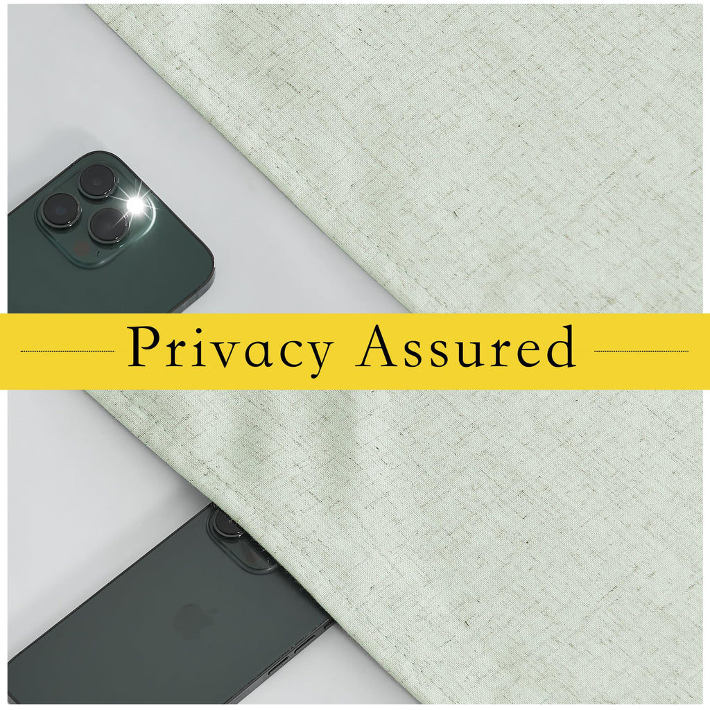 Nicetown Privacy French Door Curtains, Rich Linen Thermal Insulated 100% Blackout Door Window Curtains And Drapes Farmhouse Tie Up Shade For Patio Door Doorway, W26 X L80 Inch, 1 Panel, Sage Green