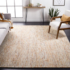 SAFAVIEH Abstract Collection Area Rug - 8' x 10', Gold & Blue, Handmade Wool, Ideal for High Traffic Areas in Living Room, Bedro
