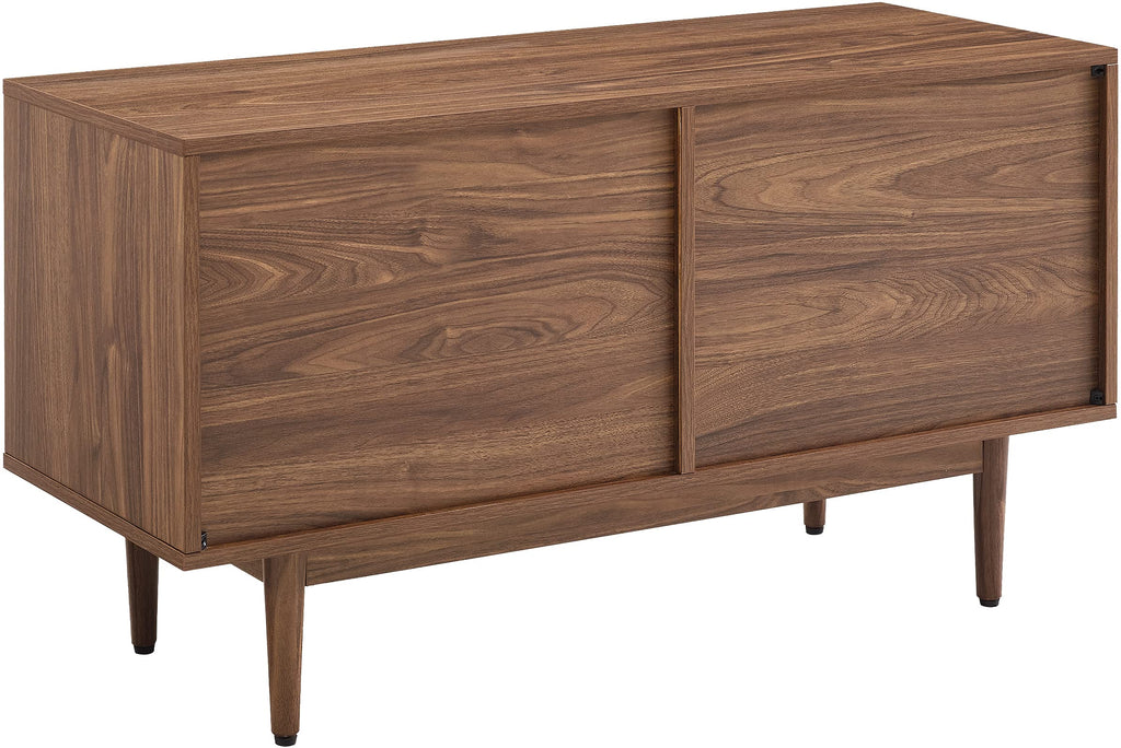 Crosley Furniture Liam Medium Vinyl Record Storage TV Stand and Entertainment Center, Media Console, Walnut