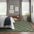 Nourison Easy Care Modern Indoor/Outdoor Green 8' X 10' Area Rug, Easy Cleaning, Non Shedding, Bed Room, Living Room, Dining Room, Backyard, Deck, Patio (8X10)
