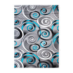 Flash Furniture Masie Collection Olefin Area Rug - Turquoise Swirl - 5' X 7' - Jute Backing - Entryway, Living Room, Bedroom