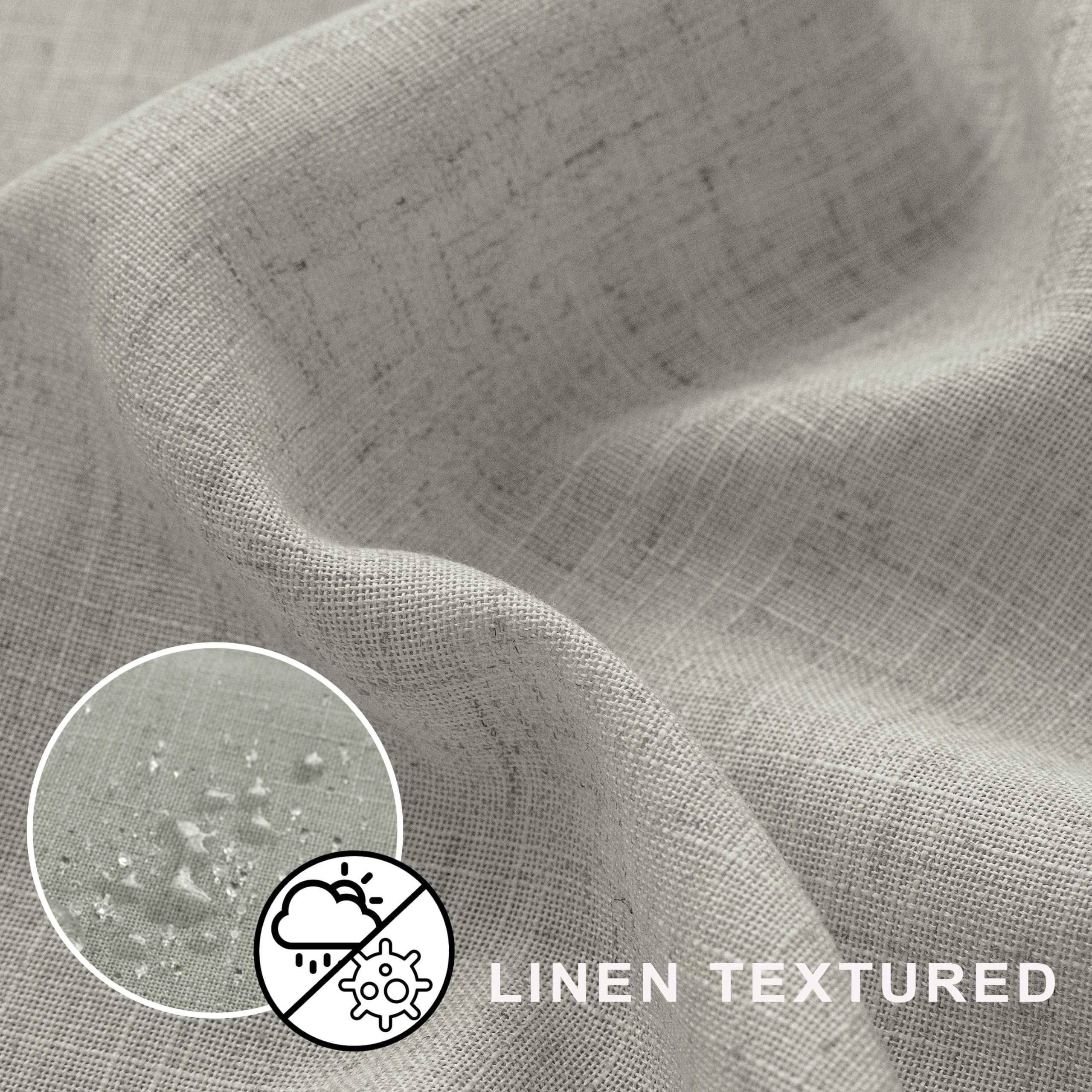 Koufall Grey Waterproof Linen Fabric Shower Curtain For Bathroom 72X80 Inches Long