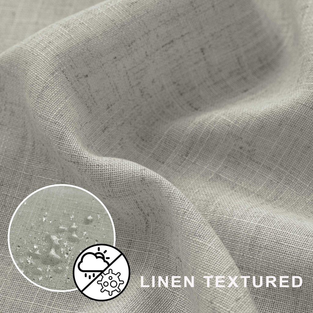 Koufall Grey Waterproof Linen Fabric Shower Curtain For Bathroom 72X80 Inches Long
