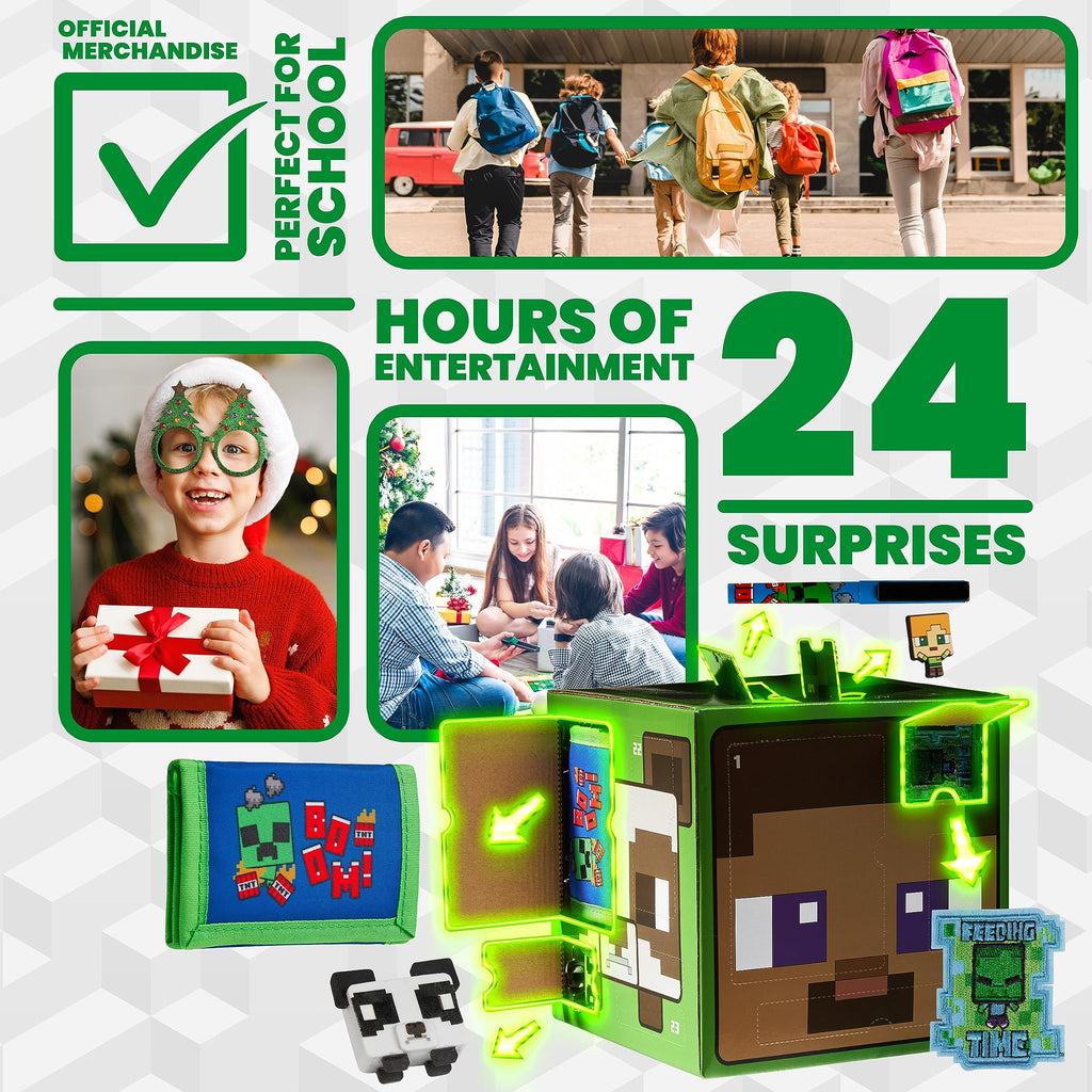 Minecraft Advent Calendar 2024 For Kids And Teenagers - Unique Boys Advent Calendar (Green Cube)