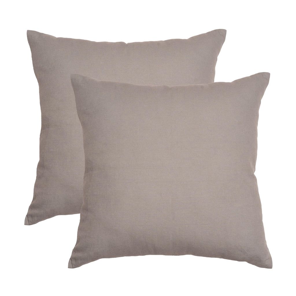 RELY+ Cotton Throw Pillow Covers 16X16 Inchs Set of 2 Gray Decorative Zippered Cases for Couch Bedroom Sofa Farmhouse Living Roo