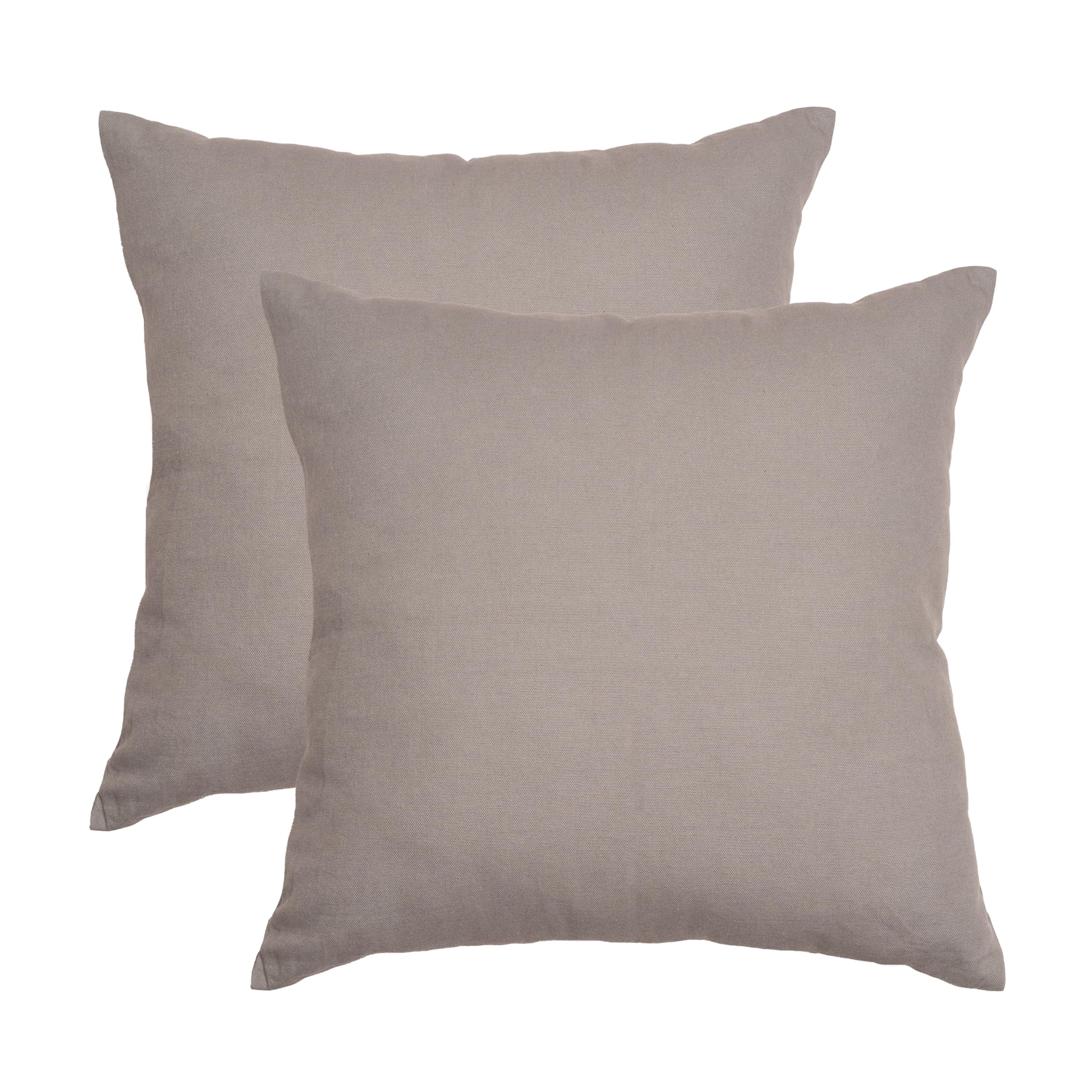 Rely+ Cotton Throw Pillow Covers 20X20 Inchs Set Of 2 Gray Decorative Zippered Cases For Couch Bedroom Sofa Farmhouse Living Roo