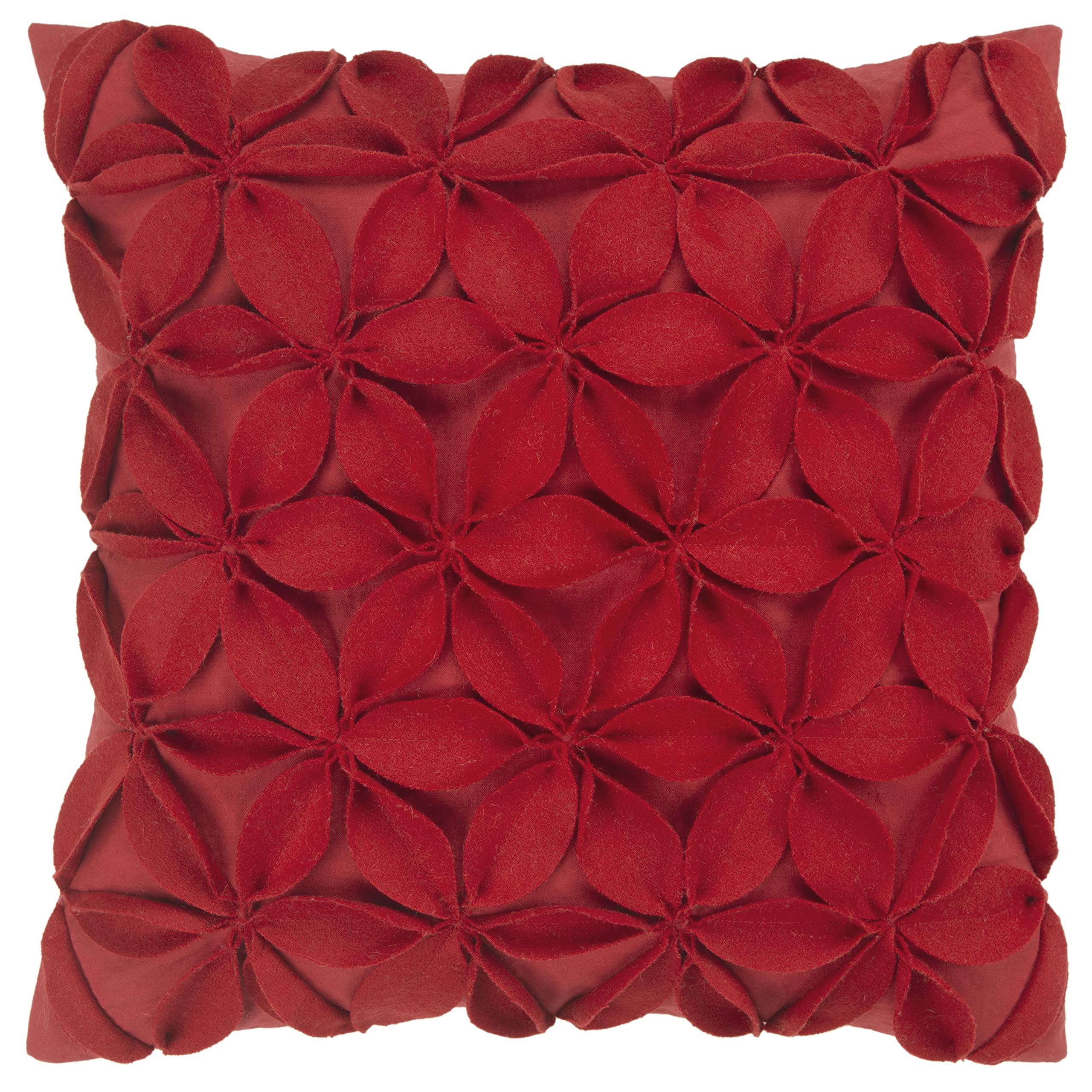 Rizzy Home | T07925 | 18"x18" Red/Pink/ Decorative Pillow | Down Fill