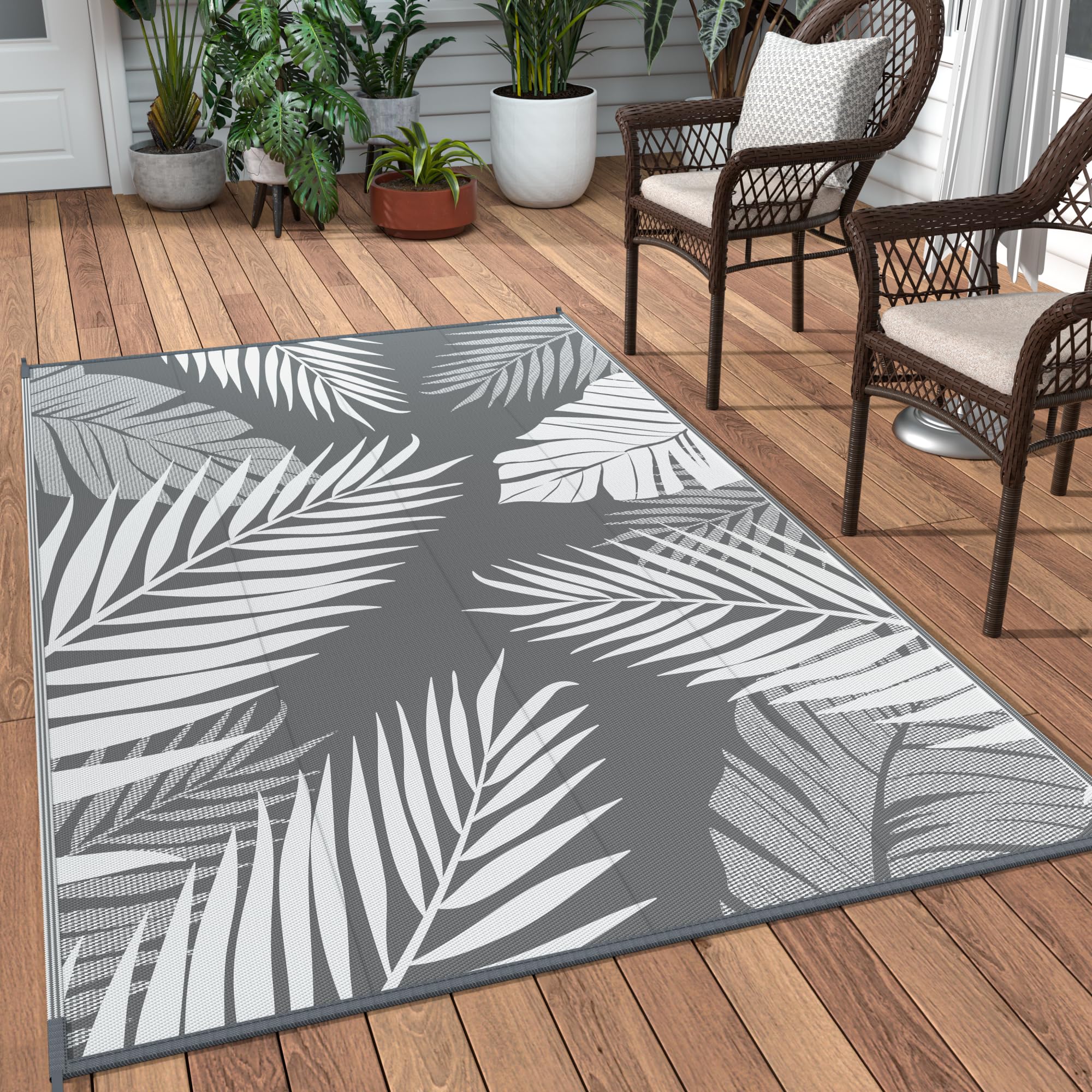 Genimo Outdoor Rug 2.5' X 8' Waterproof For Patios Clearance, Reversible Outdoor Plastic Straw Hallway Runner Rug Carpet, Entryw
