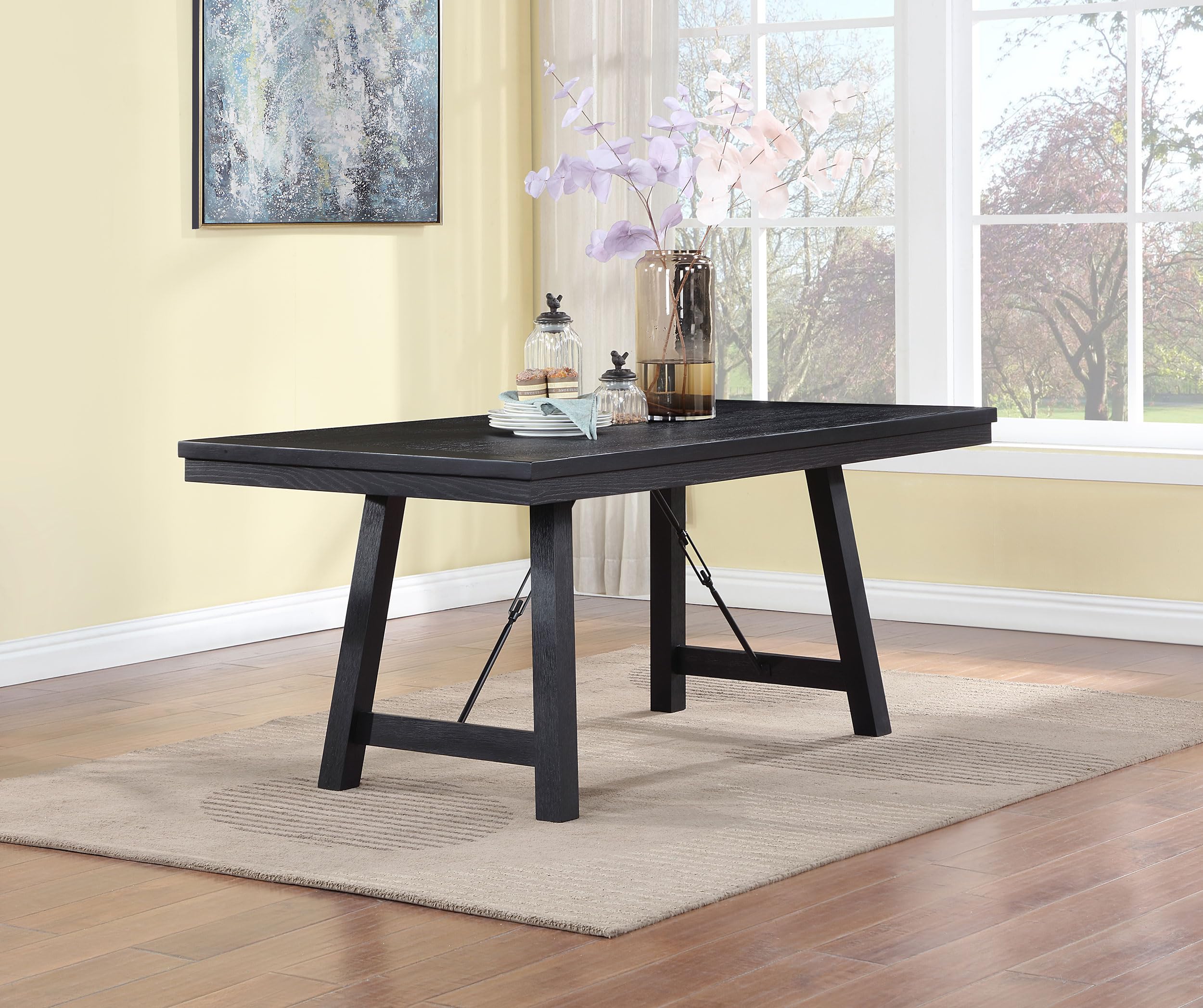 Coaster Home Furnishings Newport Rectangular Trestle Dining Table Black