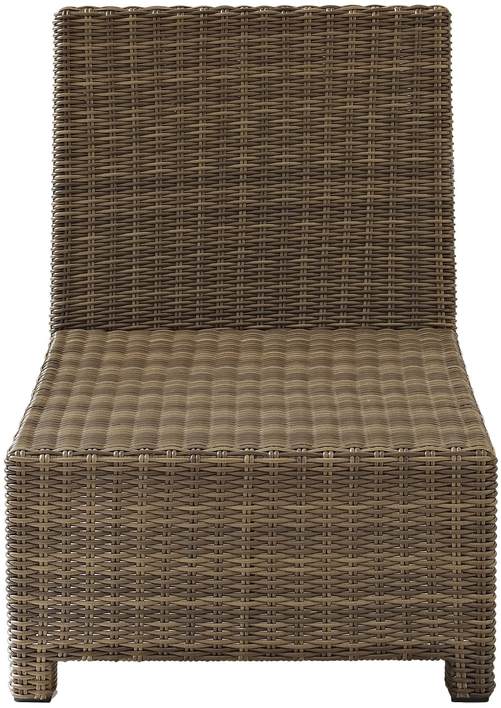 Crosley Furniture Bradenton Armless Outdoor Sectional Chair, Wicker Patio Chairs for Porch, Deck, Backyard, Brown with Sand Cushions