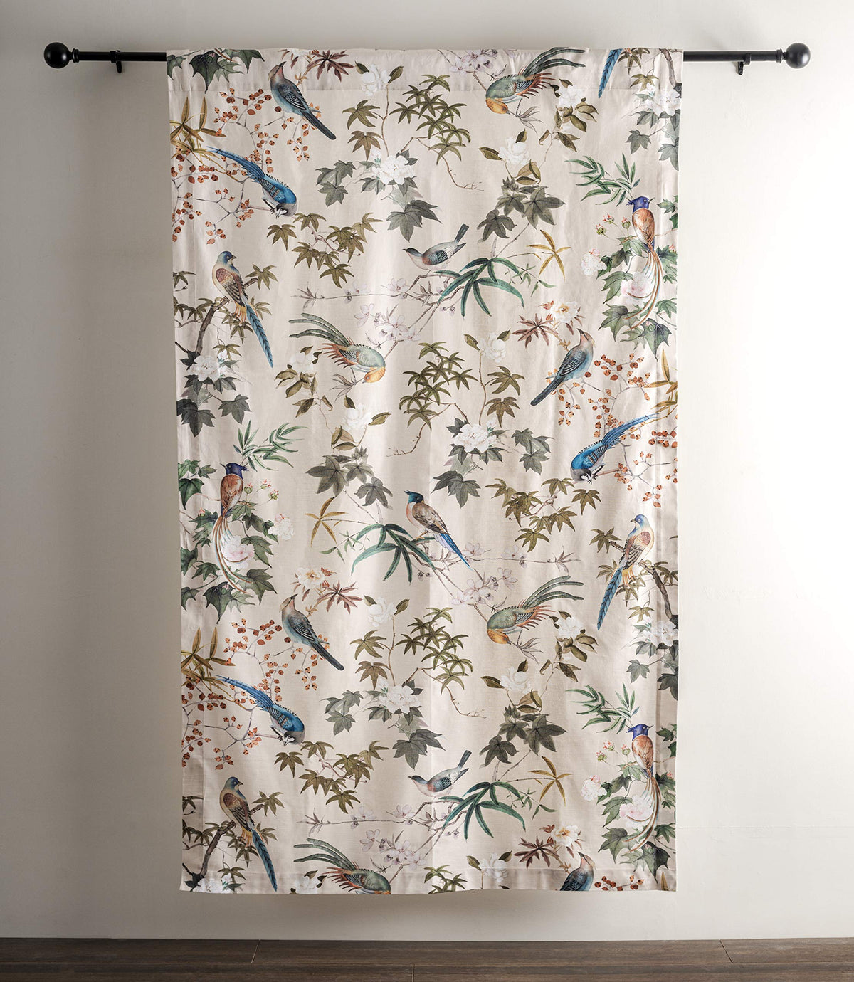 Maison D' Hermine 100% Cotton Curtain - 50'X124' Beige Decorative Curtain - Aesthetic Curtains For Farmhouse, Kitchen & Bedroo