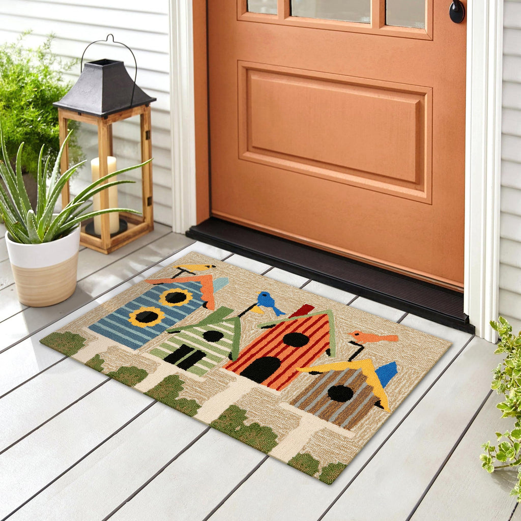 Liora Manne Frontporch Birdhouses Indoor/Outdoor Rug, 2 X 3 Ft