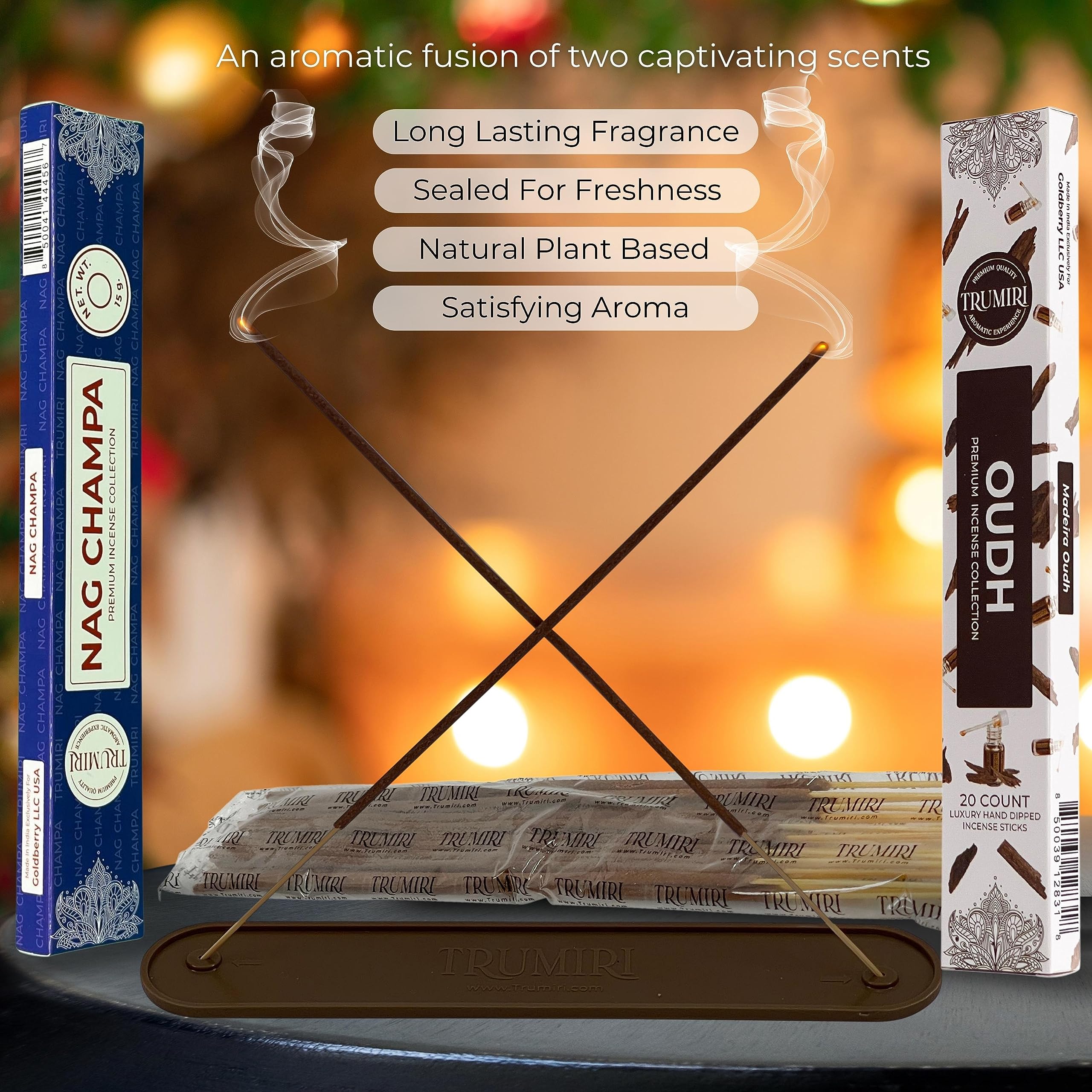 Trumiri Incense Sticks - Combo Pack Of 35 Insence-Sticks - 15 Nag Champa + 20 Oud - Insenses - Insents - Incents - Inscense - In