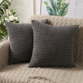Beben Throw Pillow Covers - Set Of 2 Pillow Covers 20X20, Decorative Euro Pillow Covers Corn Striped, Soft Corduroy Cushion Case