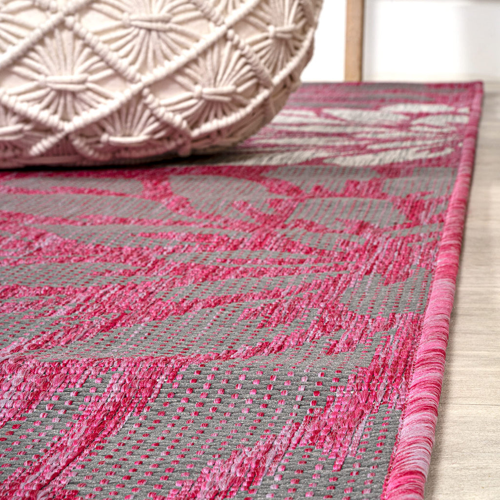 Jonathan Y Smb110F-28 Zinnia Modern Floral Textured Weave Indoor Outdoor Area Rug, Bohemian Coastal Mediterranean Easy Cleaning,