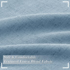 Joywell Linen Blend Pinch Pleated Curtains 90 Inch Long,Back Tab Clip Rings Semi Sheer Light Filtering Window Drapes Soft Lightweight With Hooks For Bedroom Living Room,W50 X L90,Blue,2 Panels Set