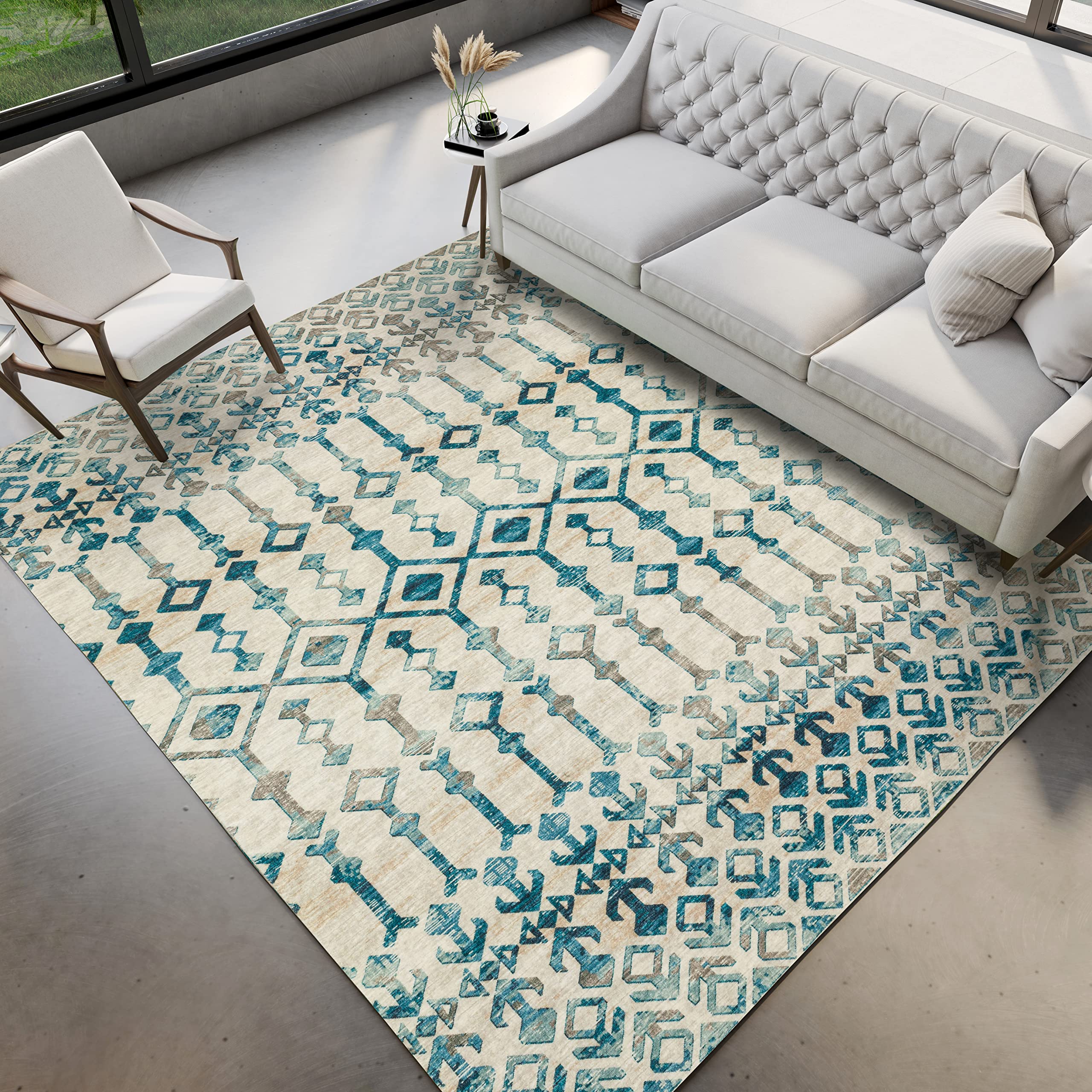 Dalyn Rugs Brisbane Br8 Aztec Trellis Linen 5' X 7'6"