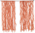 Sweet Home Collection - SHRPNL-63-SPCE-2PK Sheer Voile Vertical Ruffled Window Curtain Panel 50 x 63, 63 x 50, Spice, 2 Piece