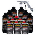 Custom Coat Black 1.5 Gallon (6 Quart) Urethane Spray-On Truck Bed Liner Kit With Spray Gun And Regulator - Easy 3 To 1 Mix Rati