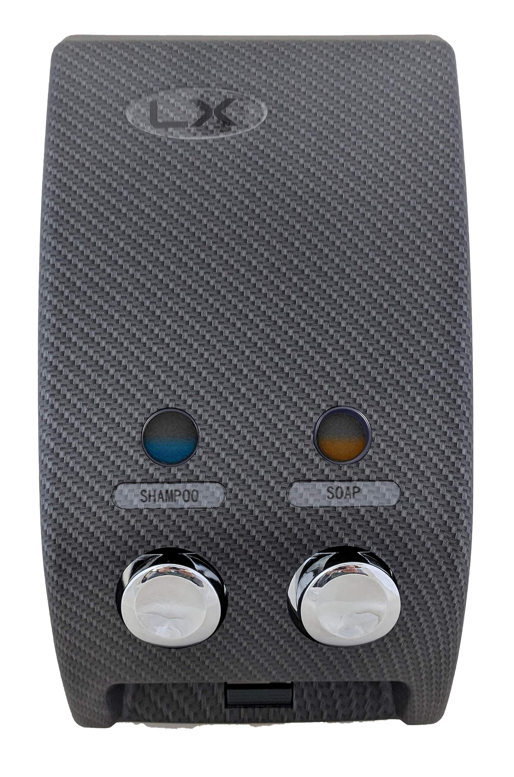 Luxitude Shower Soap Dispenser in Sleek Carbon Fiber Design, Great for Soap, Shampoo, Body Lotion, Conditioner, Shower Gels (Two