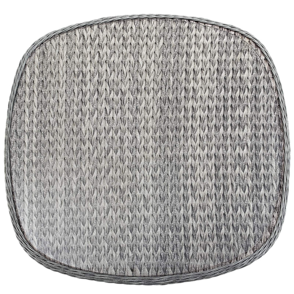 Modway Endeavor Wicker Rattan Aluminum Glass Outdoor Patio 36" Square Dining Table in Gray
