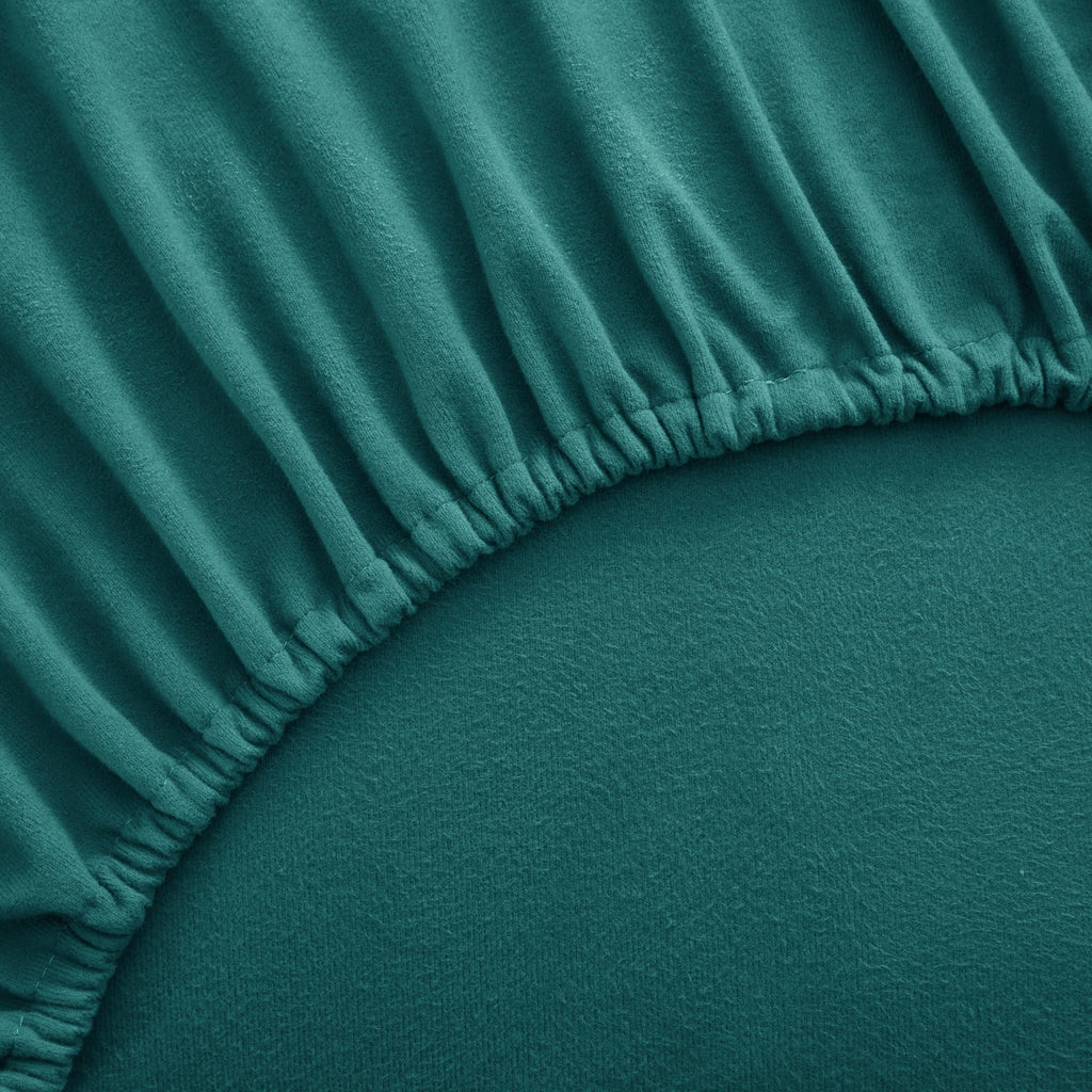 Flannel Sheets King Size Warm And Cozy Deep Pocket Breathable All Season Bedding Set With Fitted With Full Elastic & Built In Corner Sheet Straps, Flat And Pillowcases, King, Teal