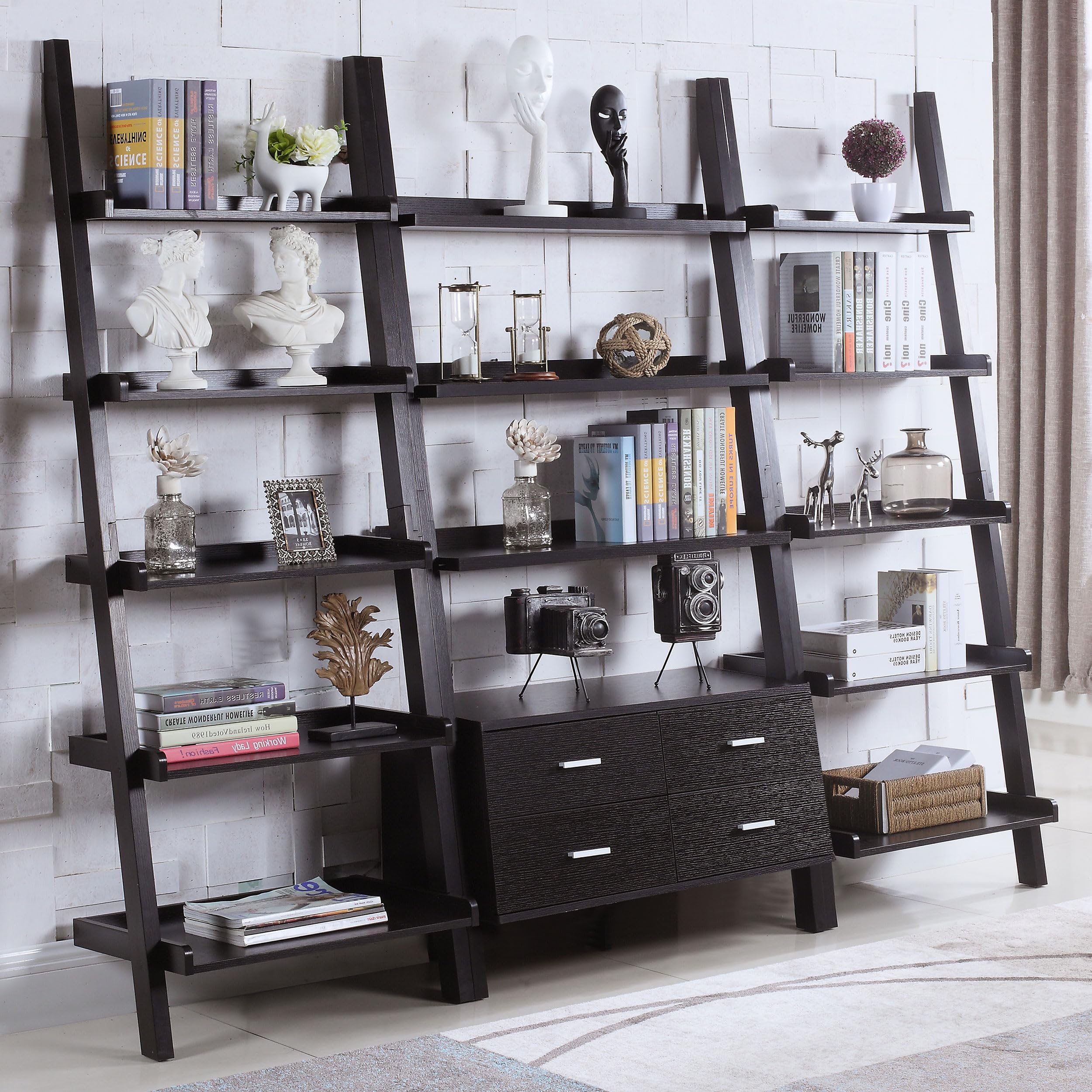 Coaster Colella 3-Piece Bookcase Set, Cappuccino