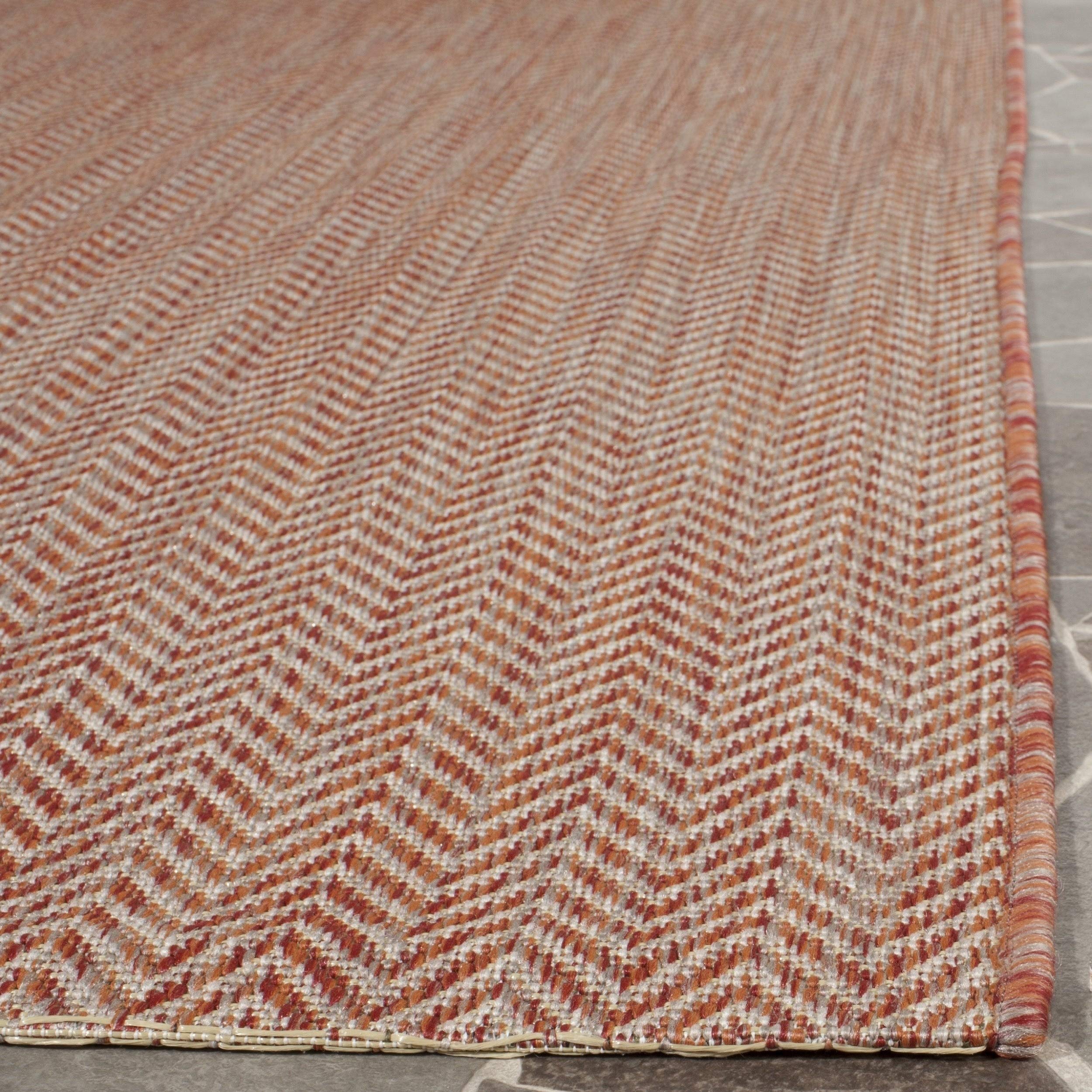 Safavieh Courtyard Collection 5'3' X 7'7' Red/Beige Cy8022 Indoor/ Outdoor Patio Backyard Mudroom Area Rug