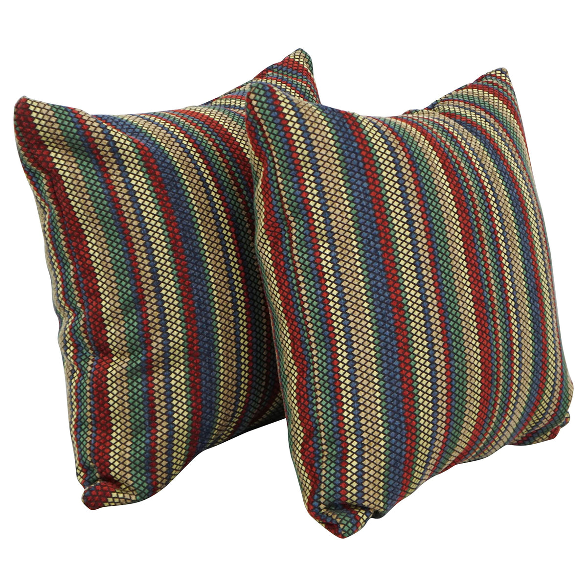 Blazing Needles Square Jacquard Throw Pillows, 17&quot;, Vasan Crayol 2 Count