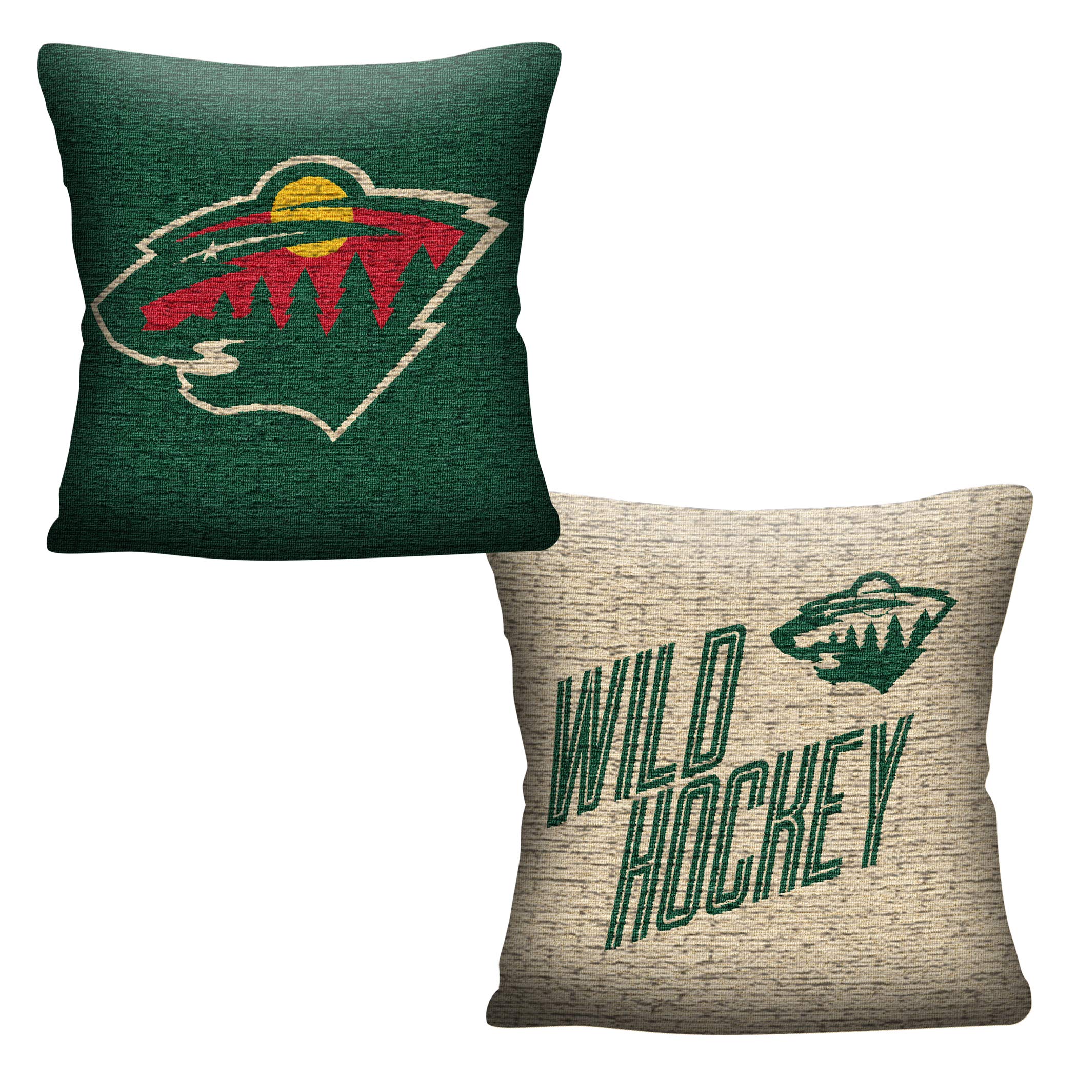 Northwest Nhl Minnesota Wild Double Sided Woven Jacquard Pillow, 20' X 20', Invert