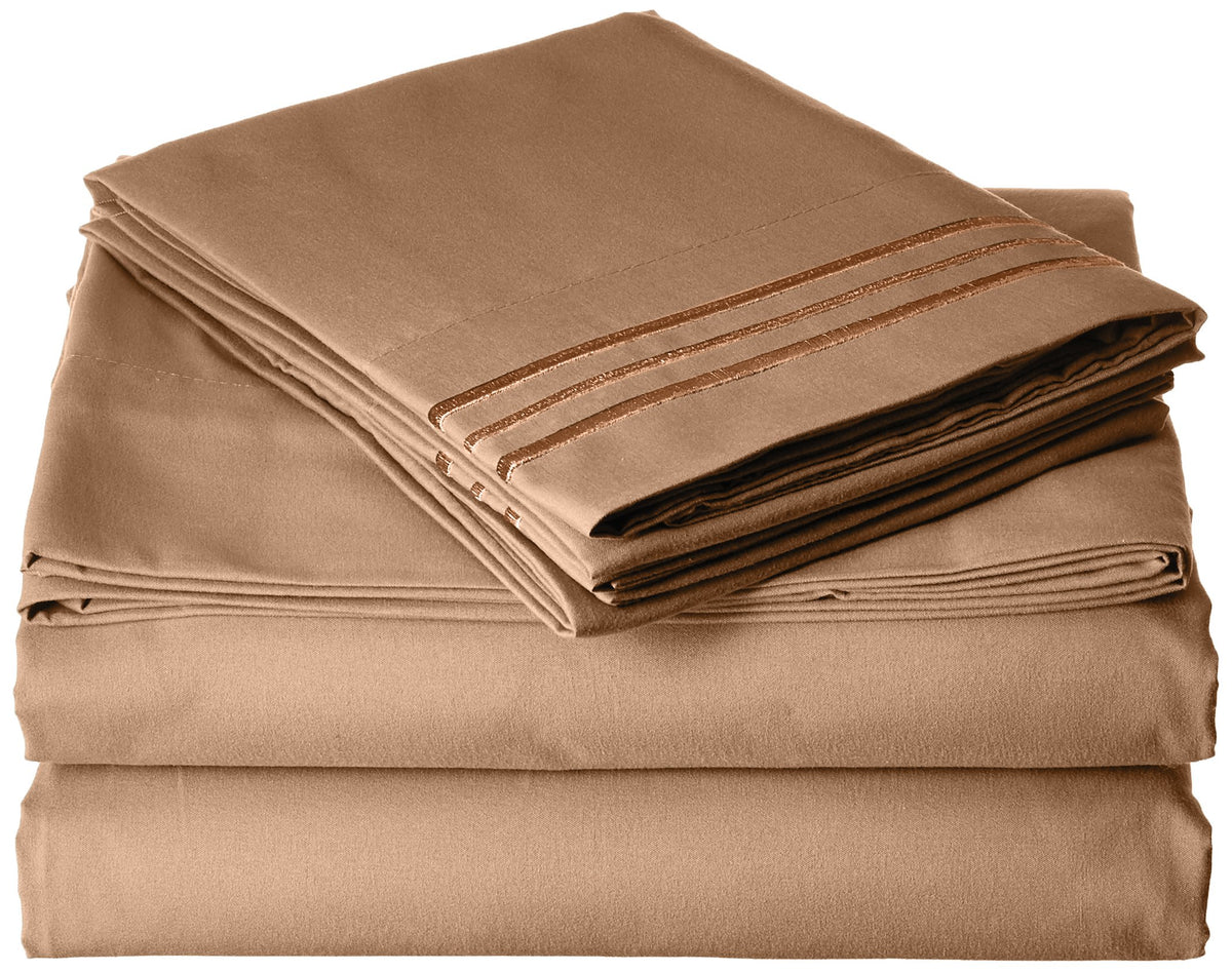 Mattrest Luxury Silky-Soft 1800 Series Premium Collection - Wrinkle-Free 4-Piece Bed Sheet Set, Deep Pocket Up To 16 Inch, Queen