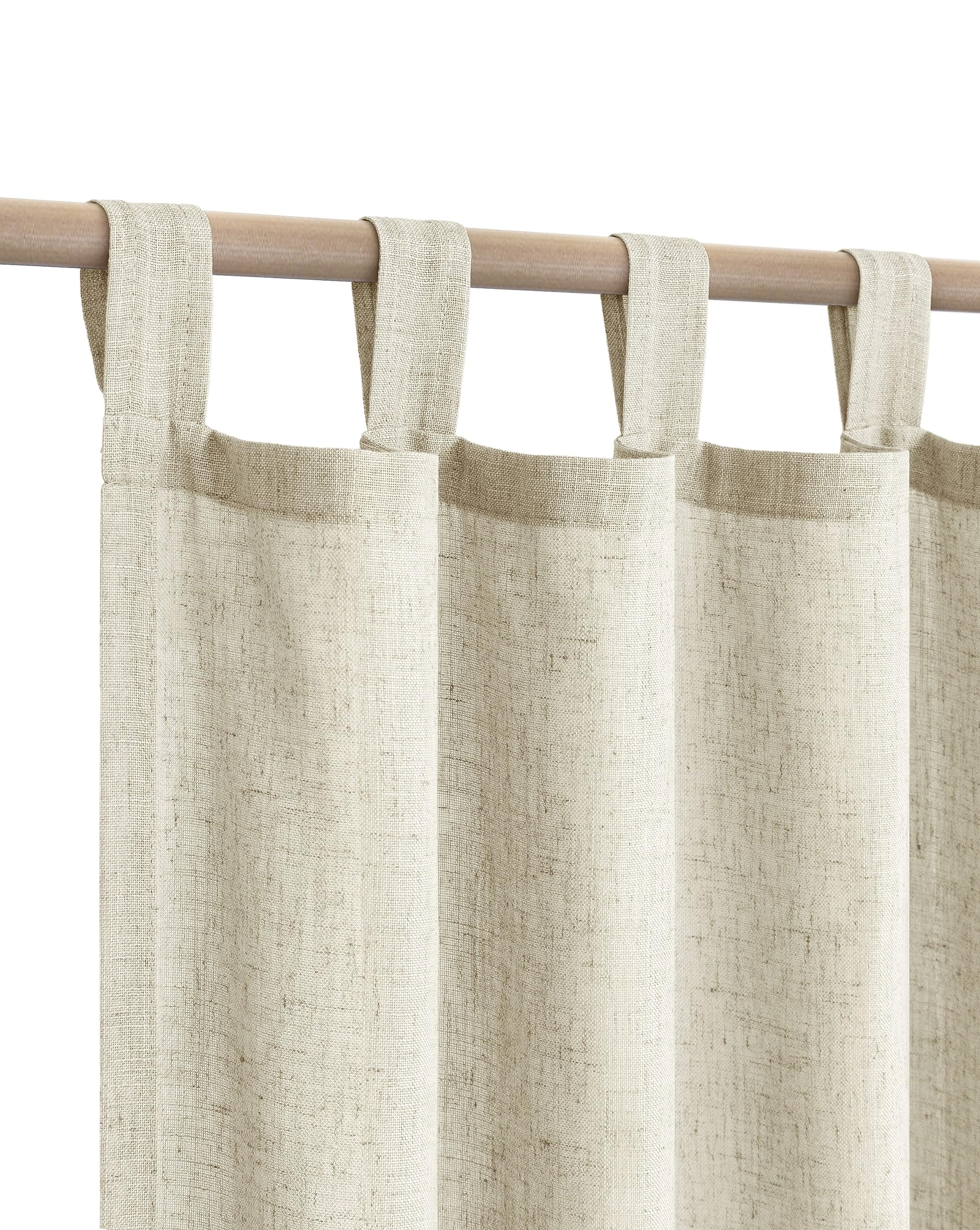 Koufall Boho Nursery Decor Neutral,Rustic French Country Decor For Living Room Kids Bedroom The Home Curtains,63 Inch Length,Natural Tan Beige