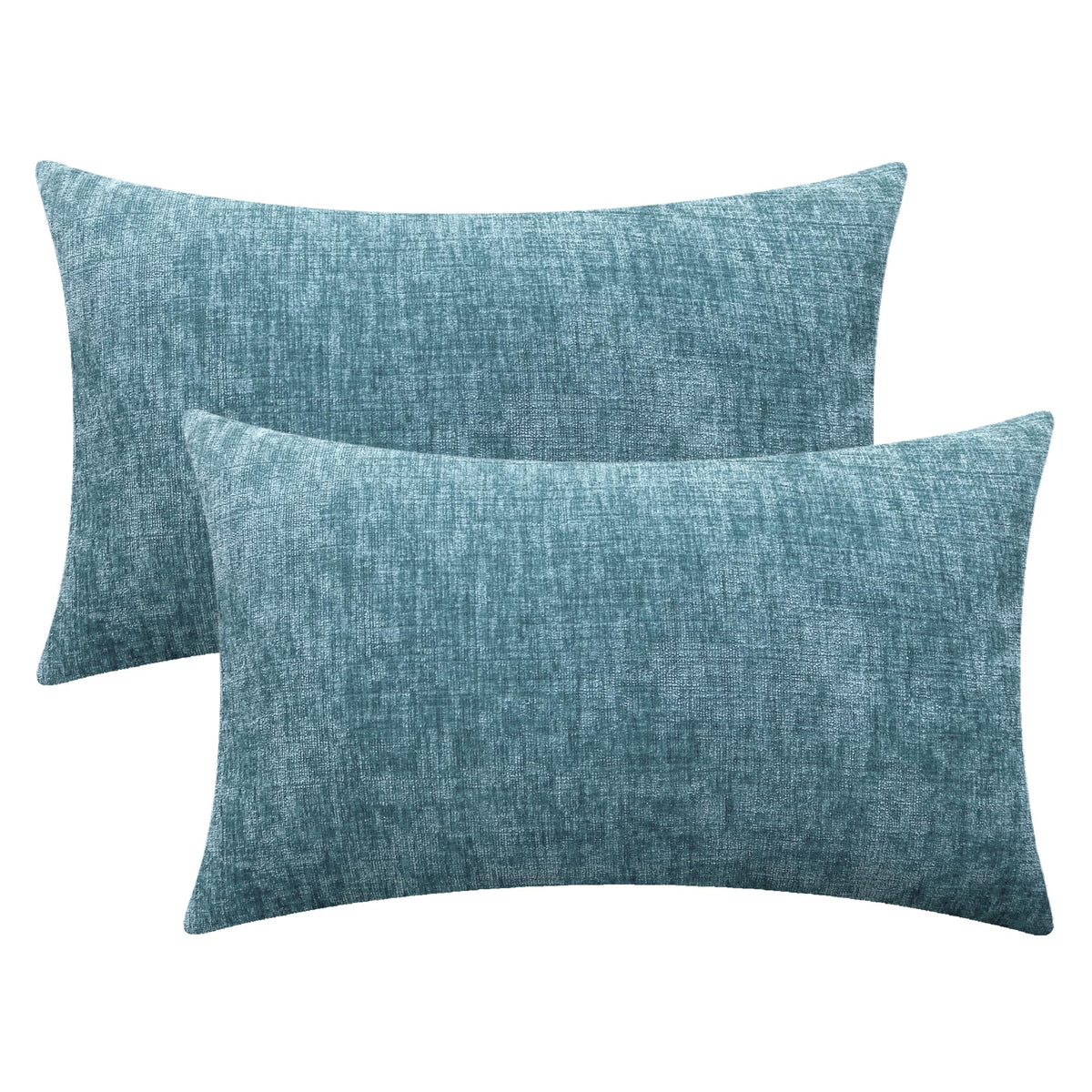 Calitime Pack Of 2 Cozy Throw Pillow Covers Cases For Couch Sofa Home Decoration Solid Dyed Soft Chenille 16 X 26 Inches Smoke B