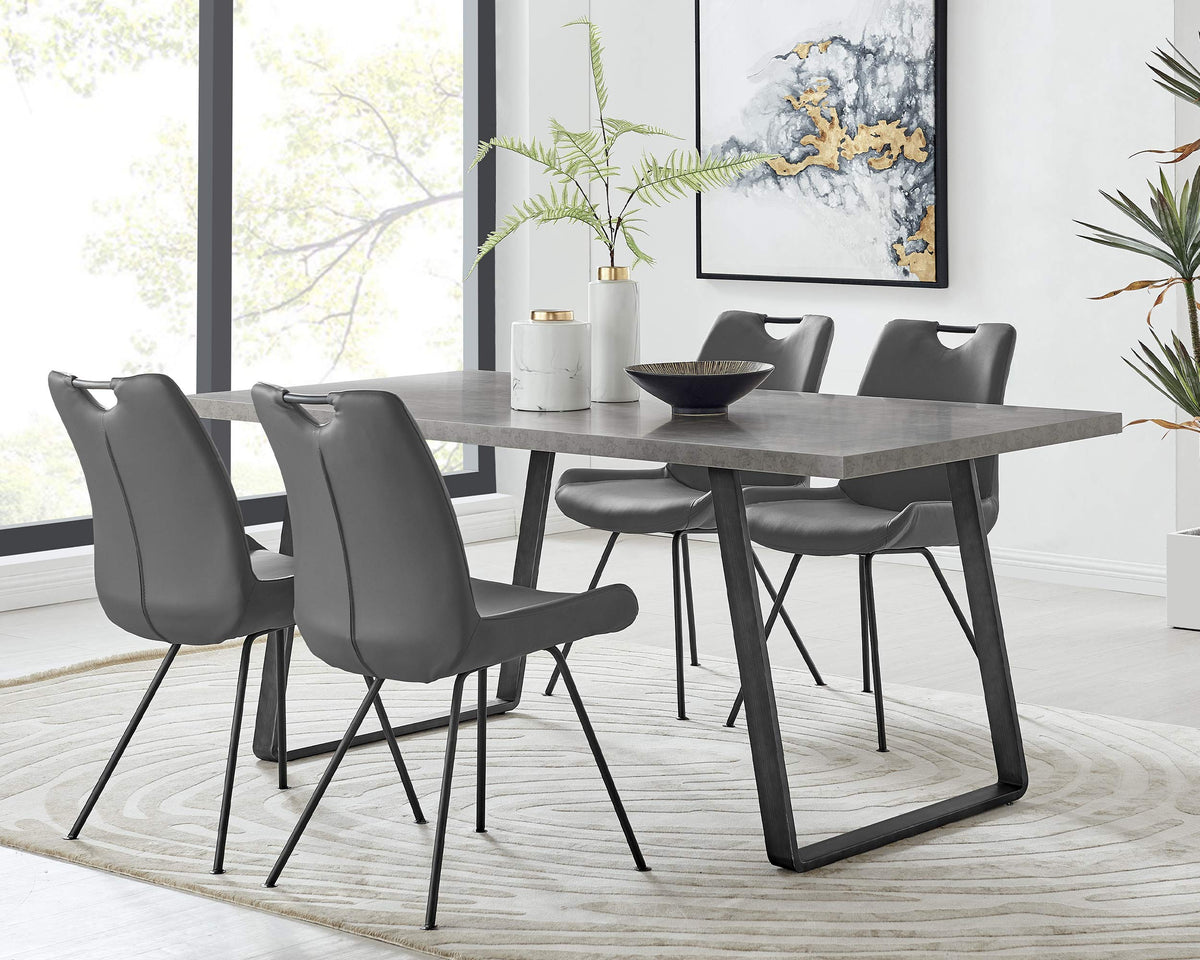 Armen Living Coronado 5 Piece Rectangular Dining Set, Gray, 5 Piece