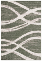 Safavieh Adirondack Collection Area Rug - 6' Square, Dark Green & Ivory, Modern Wave Design, Non-Shedding & Easy Care, Ideal For