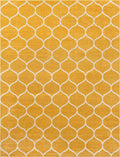 Unique Loom Trellis Frieze Collection Area Rug - Rounded (10' x 13', Yellow/ Ivory)