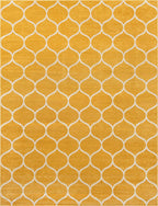 Unique Loom Trellis Frieze Collection Area Rug - Rounded (10' x 13', Yellow/ Ivory)