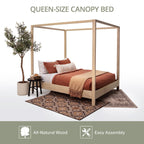 American Furniture Classics Model Queen Canopy Queen Size Canopy Bed with Raised Platform