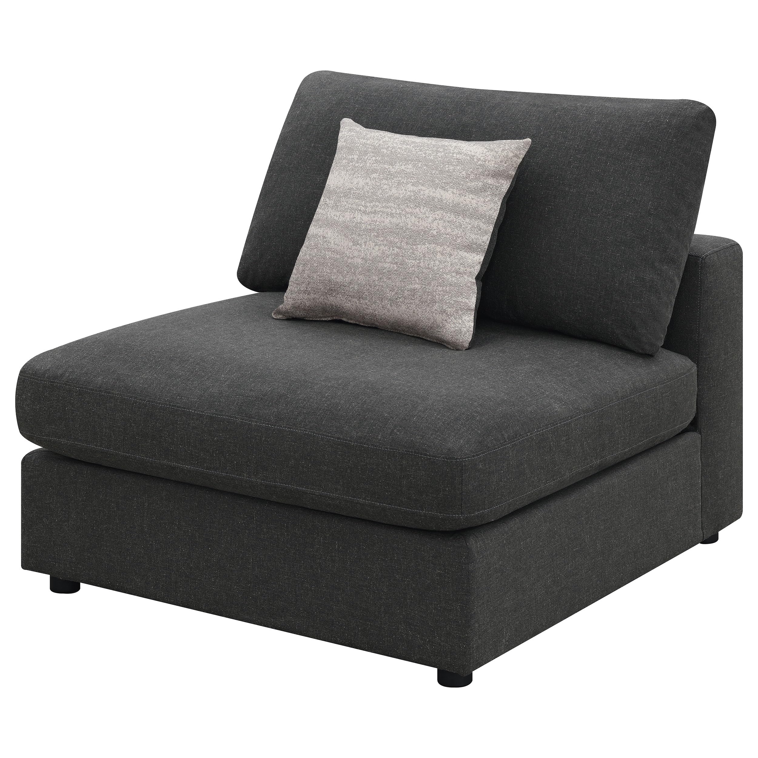 Coaster Home Furnishings Serene Upholstered Armless Chair Charcoal
