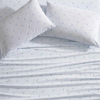 Nautica - Twin Xl Sheets, Cotton Percale Bedding Set, Crisp & Cool, Lightweight & Breathable (Boat Stripe Pale Blue, Twin Xl)
