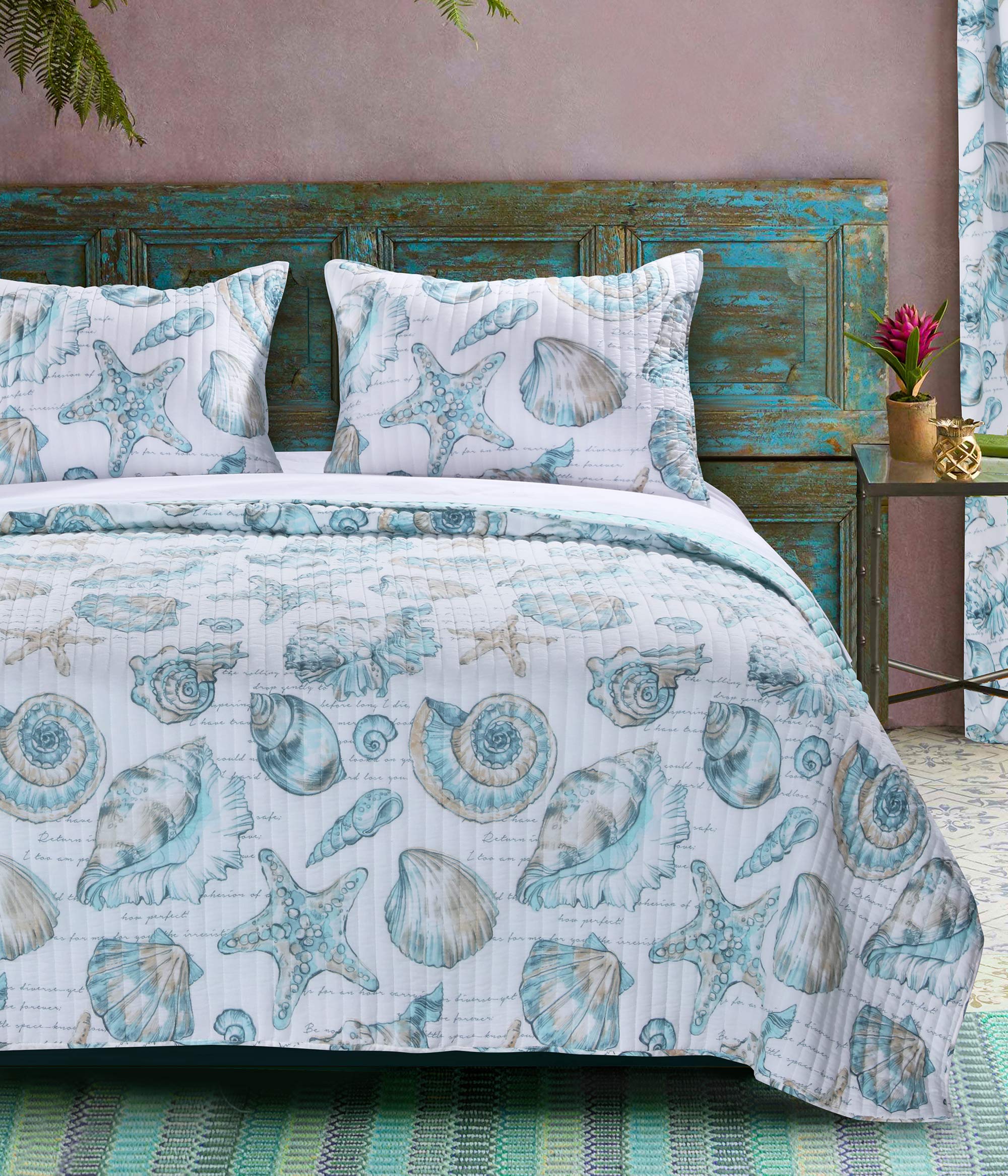 Barefoot Bungalow Cruz Coastal Quilt Set, White, 2-Piece Twin/Twin XL