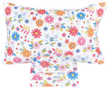 Scientific Sleep Cartoon Floral Flowers 100% Cotton 4 Pcs Full Bed Sheet Set Kids Toddler Teen, Flat Sheet & Fitted Sheet & Pill