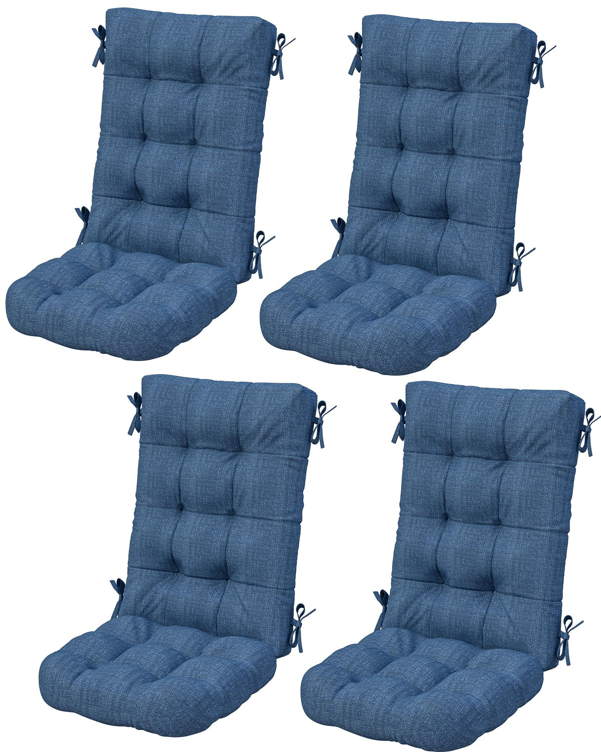 Serwall Hdpe Outdoor Rocking Cushion Set Of 4, Memory Foam Cushion Navy
